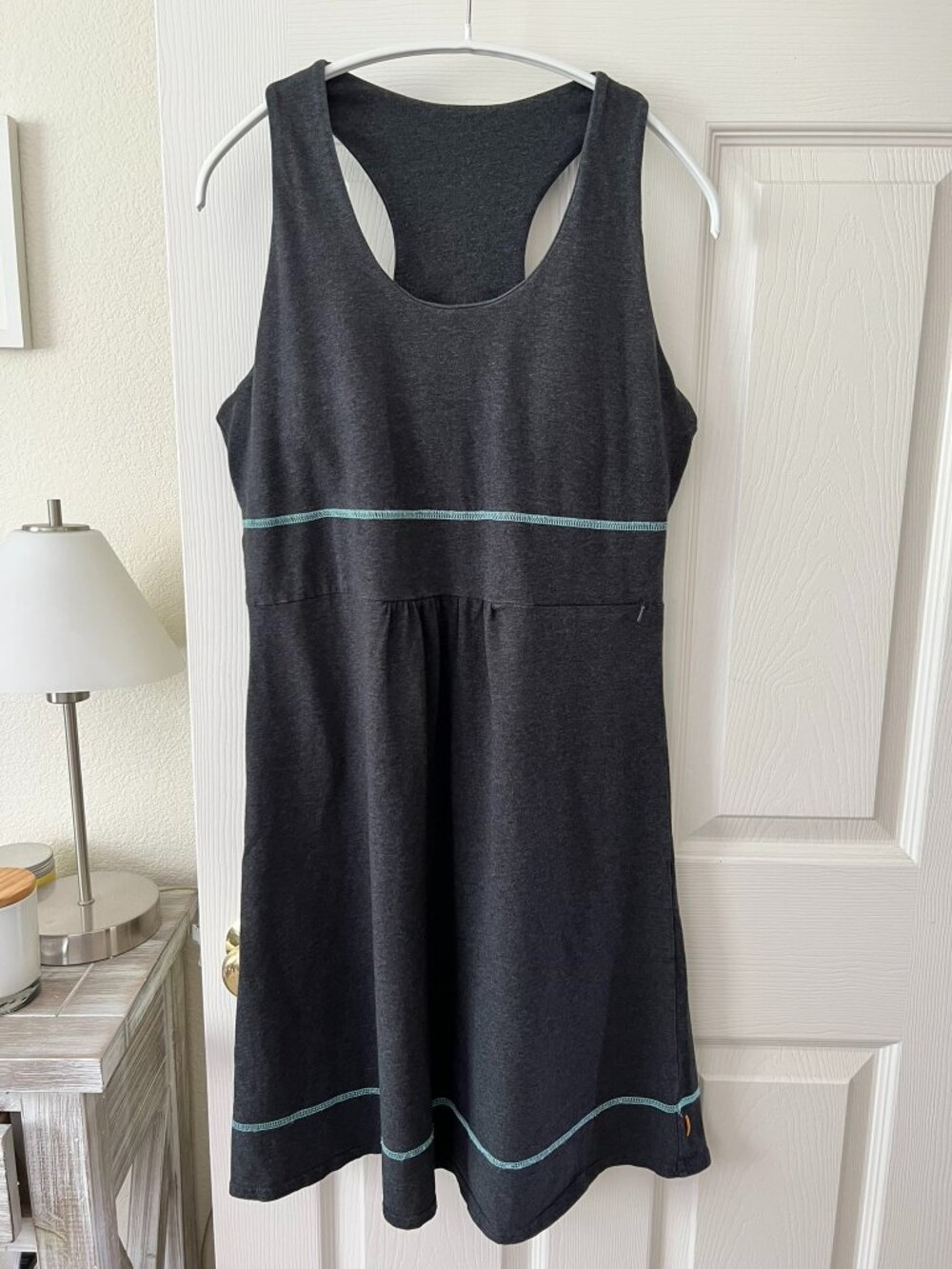 Lucy Activewear Racerback Athletic Dress Built-In Bra Gray LP
